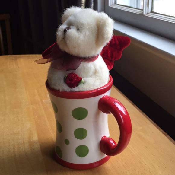 Holiday cup with decor by bear in good condition - Picture 3 of 12